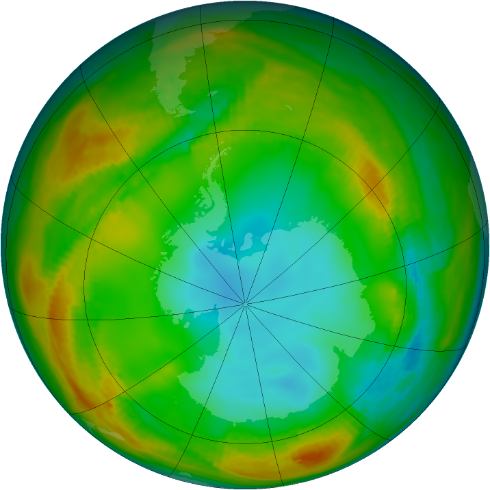 Antarctic ozone map for 15 July 1979